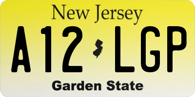 NJ license plate A12LGP