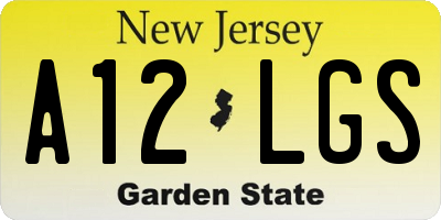 NJ license plate A12LGS