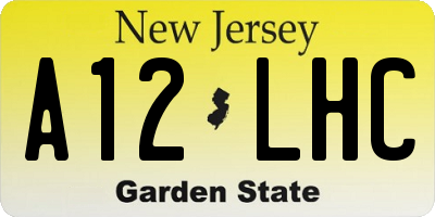 NJ license plate A12LHC