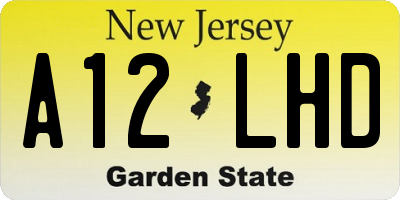NJ license plate A12LHD