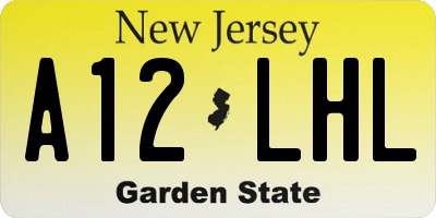 NJ license plate A12LHL