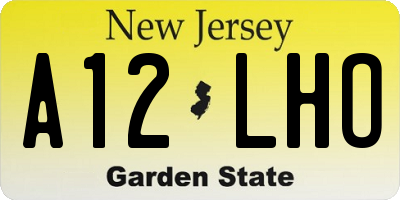 NJ license plate A12LHO