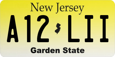 NJ license plate A12LII