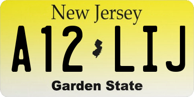 NJ license plate A12LIJ
