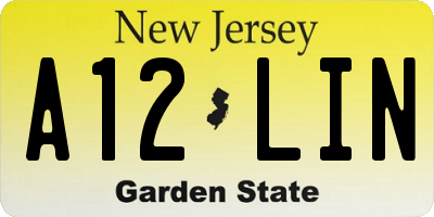 NJ license plate A12LIN