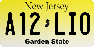 NJ license plate A12LIO