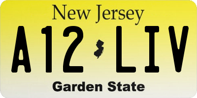 NJ license plate A12LIV