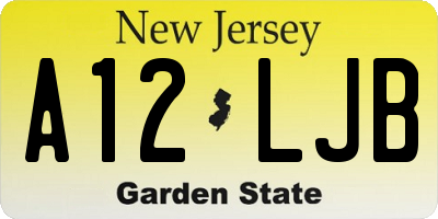 NJ license plate A12LJB