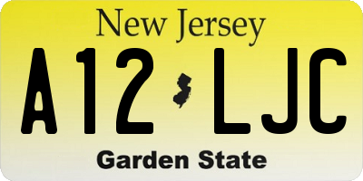 NJ license plate A12LJC
