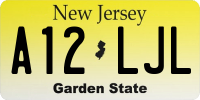 NJ license plate A12LJL
