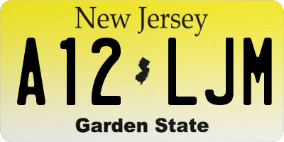 NJ license plate A12LJM