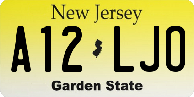 NJ license plate A12LJO