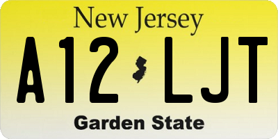 NJ license plate A12LJT