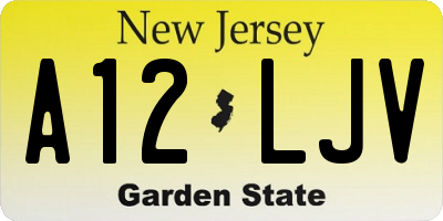 NJ license plate A12LJV