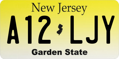 NJ license plate A12LJY