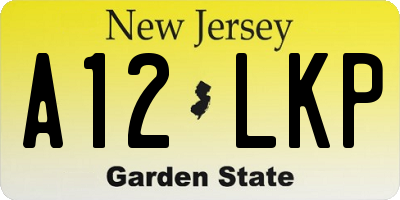 NJ license plate A12LKP