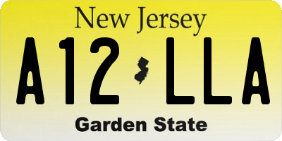 NJ license plate A12LLA