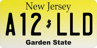 NJ license plate A12LLD