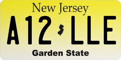 NJ license plate A12LLE