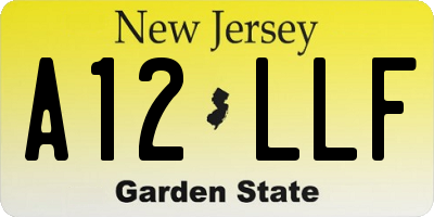 NJ license plate A12LLF