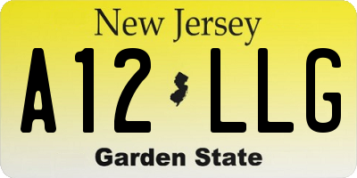 NJ license plate A12LLG
