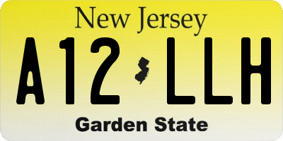 NJ license plate A12LLH