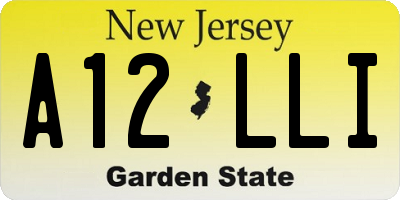 NJ license plate A12LLI