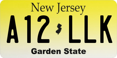 NJ license plate A12LLK