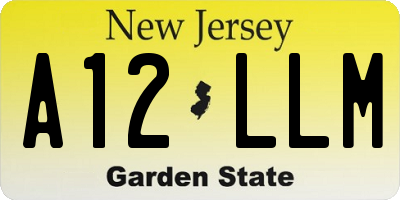 NJ license plate A12LLM