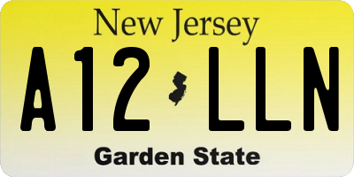 NJ license plate A12LLN