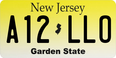 NJ license plate A12LLO