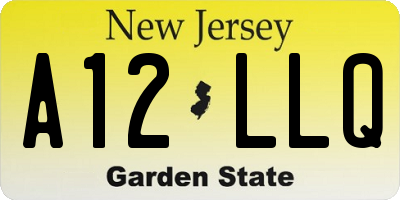NJ license plate A12LLQ