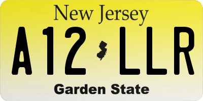 NJ license plate A12LLR