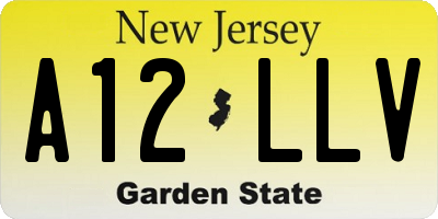 NJ license plate A12LLV