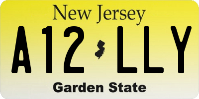 NJ license plate A12LLY