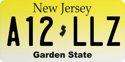 NJ license plate A12LLZ