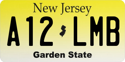 NJ license plate A12LMB