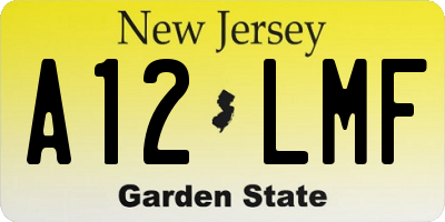 NJ license plate A12LMF