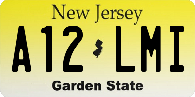 NJ license plate A12LMI