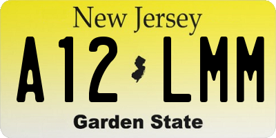 NJ license plate A12LMM