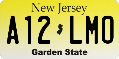 NJ license plate A12LMO