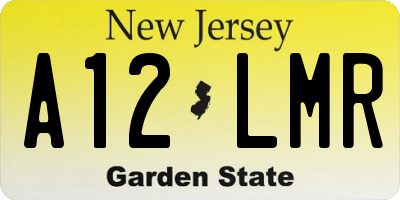 NJ license plate A12LMR
