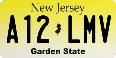 NJ license plate A12LMV