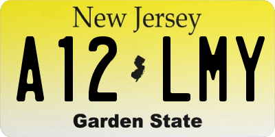 NJ license plate A12LMY