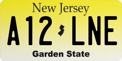 NJ license plate A12LNE