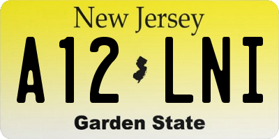 NJ license plate A12LNI
