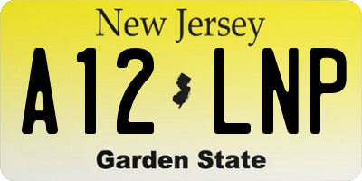 NJ license plate A12LNP