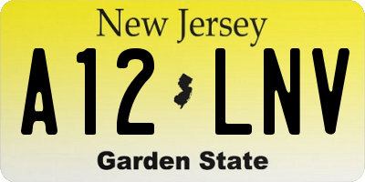NJ license plate A12LNV