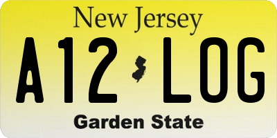 NJ license plate A12LOG