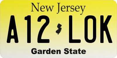NJ license plate A12LOK